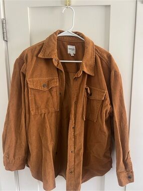 kensie Cognac Corduroy Button-Up Jacket